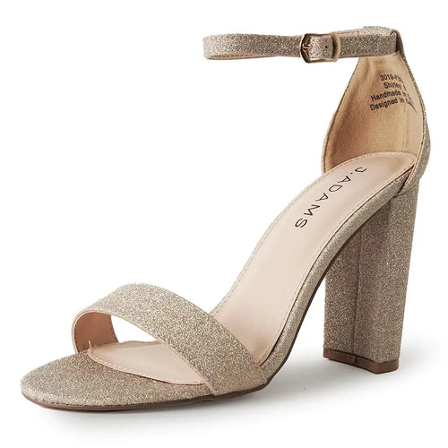 J. Adams Shirley Block Heels for Women - Ankle Strappy Heels for Women High Heels Dressy Sandals - Chunky Heels for Women - Wedding Shoes for Bride Summer Heels